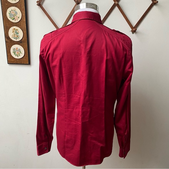 Gucci Military Web Trim Epaulette Button Down Shirt - Picture 8 of 16